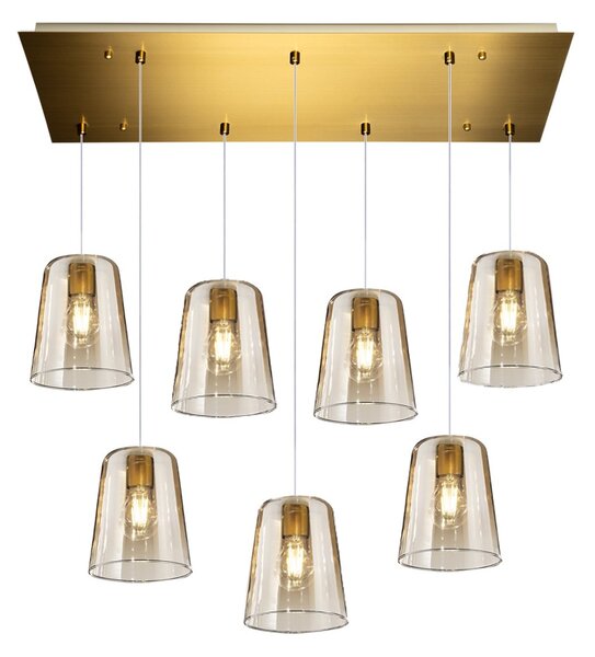Lampadario classico top light shaded 1164os s7 r am e27 led vetro colorato lampada soffitto - Top Light