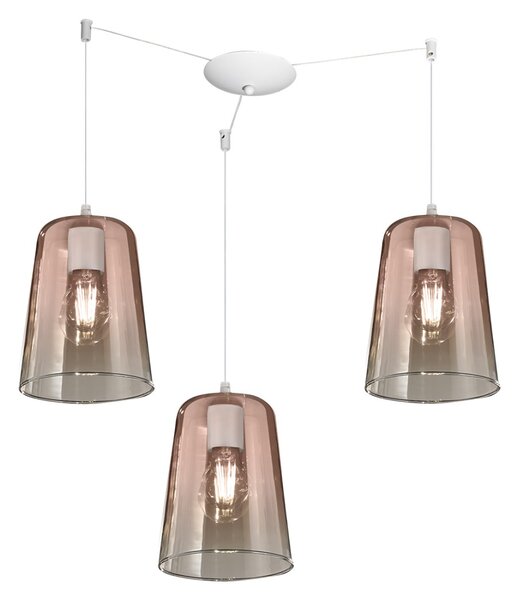 Lampadario top light shaded 1164bi s3 s ra e27 led vetro rame lampada soffitto moderna - Top Light