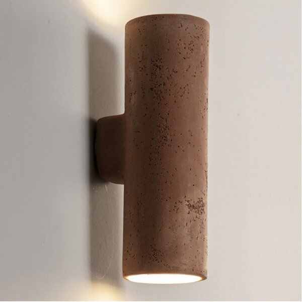 Applique esterno toscot hans 1192 gu10 led ip55 lampada parete biemissione rustica - Toscot