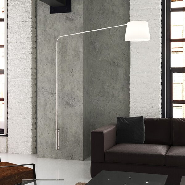 Piantana parete arco moderna top light corner 1189 b7 e27 led metallo lampada parete braccio cono - Top Light