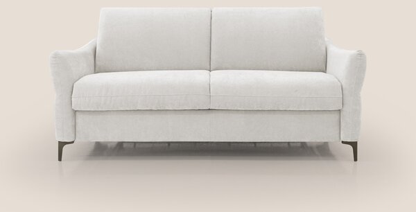 Dalia divano letto con materasso H18 cm e piedi alti in raffinato tess