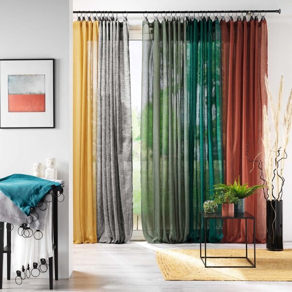 Tenda sottile blu in voile 140x240 cm Linka – douceur d'intérieur