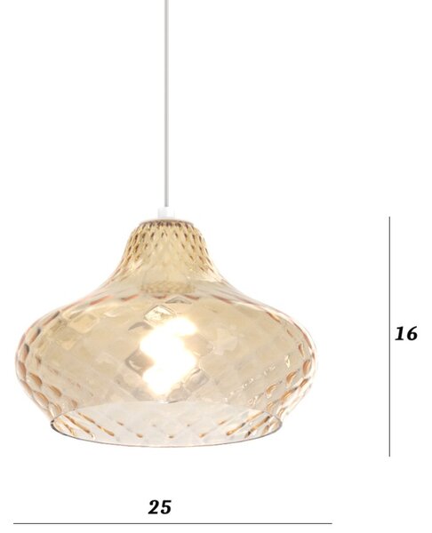 Lampadario vetro colorato top light dress 1191 cr s3 smix am e27 led lampada soffitto moderna - Top Light