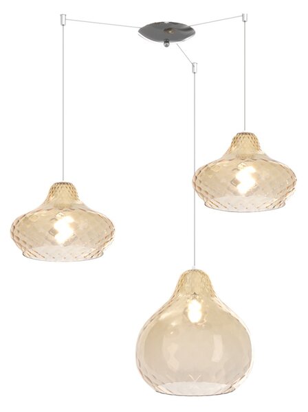 Lampadario vetro colorato top light dress 1191 cr s3 smix am e27 led lampada soffitto moderna - Top Light