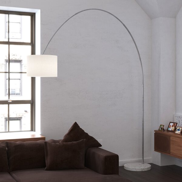 Piantana terra arco moderna top light turning 1187 b3 e27 led metallo tessuto lampada terra - Top Light