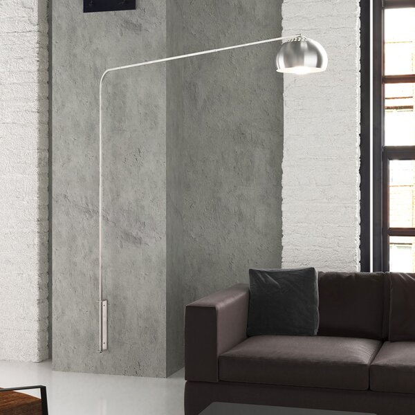 Applique braccio arco moderna top light corner 1189 b7 e27 led metallo lampada parete - Top Light