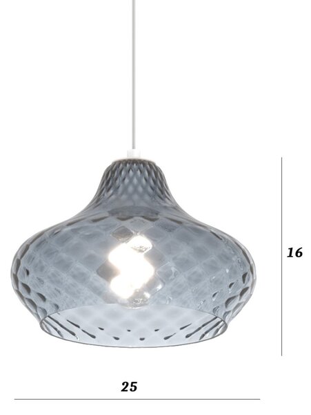 Lampadario vetro colorato top light dress 1191 cr s3 smix za e27 led lampada soffitto moderna - Top Light