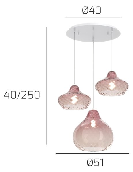 Lampadario vetro colorato top light dress 1191 bi s3 tmix ru e27 led lampada soffitto moderna - Top Light
