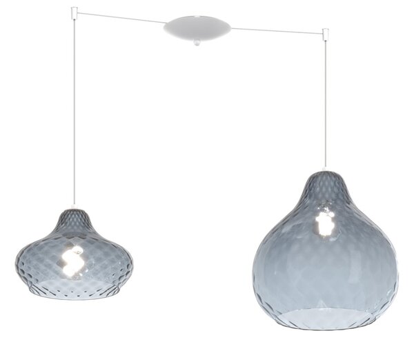 Lampadario vetro colorato top light dress 1191 bi s2 smix za e27 led lampada soffitto moderna - Top Light