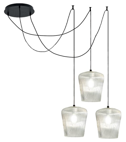 Sospensione vetro trasparente gea luce numa bt3 e27 led lampada soffitto decentramento moderna - Gea Luce