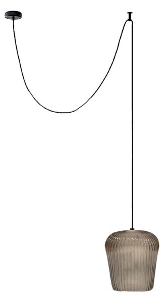 Sospensione vetro ambra gea luce numa dec e27 led lampada soffitto decentramento classica - Gea Luce