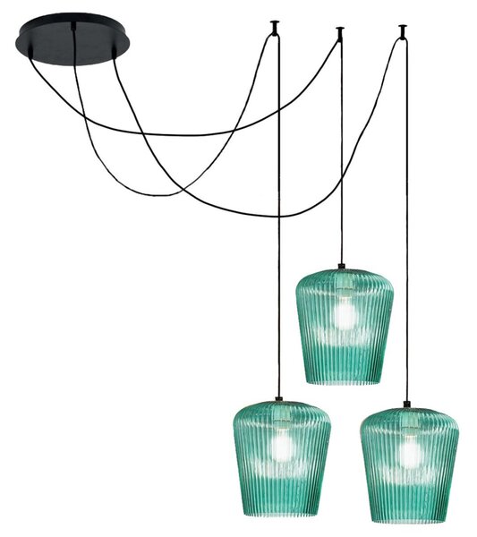 Sospensione vetro verde gea luce numa bt3 ve e27 led lampada soffitto decentramento moderna - Gea Luce