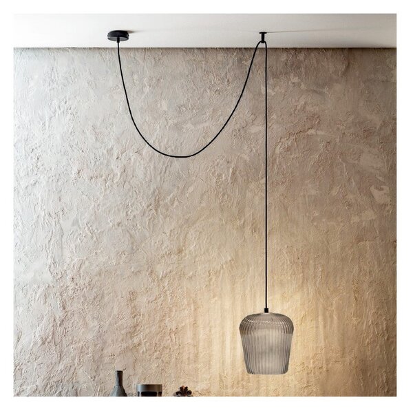 Sospensione vetro ambra gea luce numa dec e27 led lampada soffitto decentramento classica - Gea Luce