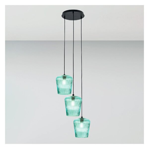 Sospensione vetro verde gea luce numa bt3 e27 led lampada soffitto decentramento moderna - Gea Luce