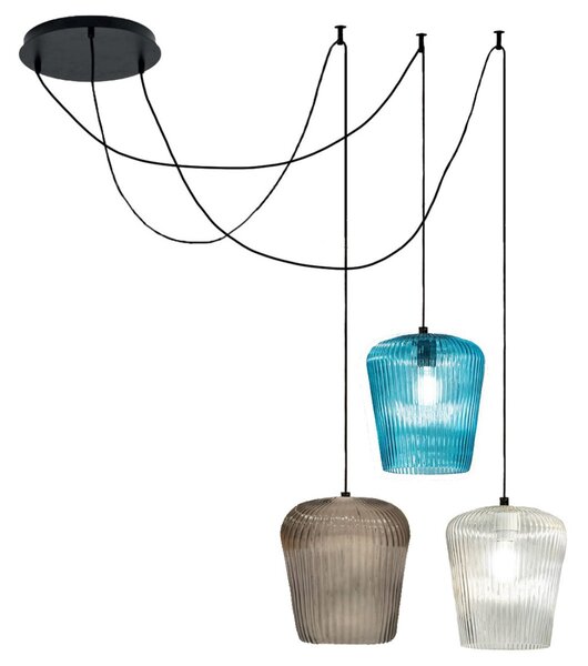 Sospensione vetro colorato gea luce numa bt3 e27 led lampada soffitto decentramento moderna - Gea Luce