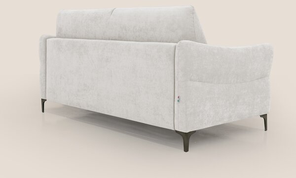 Dalia divano letto con materasso H18 cm e piedi alti in raffinato tess