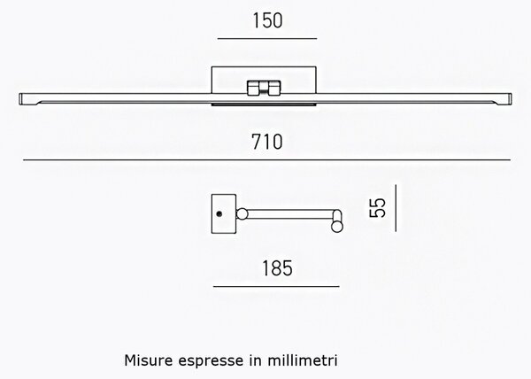 Applique specchio quadro gea luce magis c gap461 c led metallo lampada parete moderna - Gea Luce