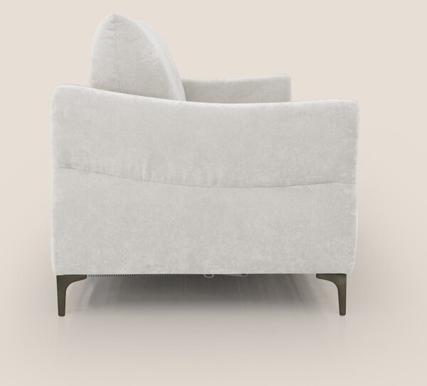 Dalia divano letto con materasso H18 cm e piedi alti in raffinato tess