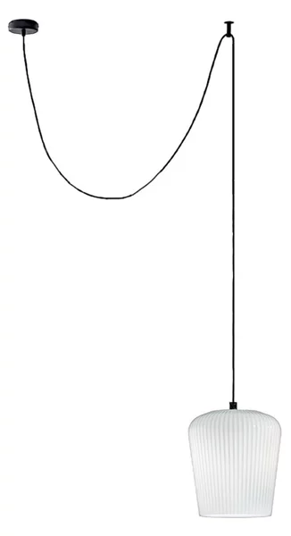 Sospensione vetro bianco gea luce numa dec e27 led lampada soffitto decentramento moderna - Gea Luce