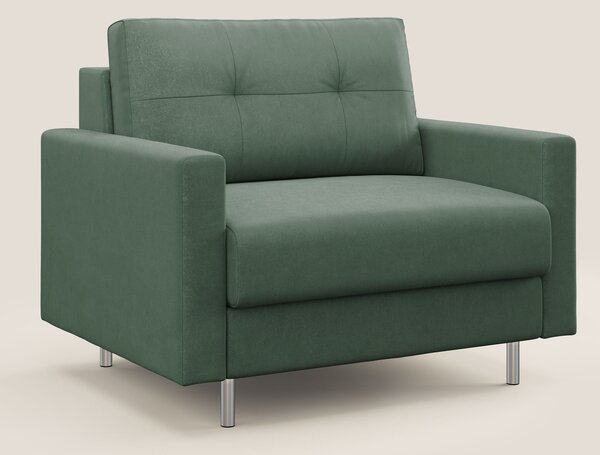 Megan poltrona letto in microfibra smacchiabile T11 verde
