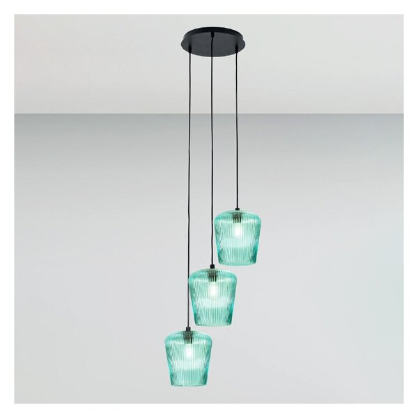 Sospensione vetro verde gea luce numa bt3 e27 led lampada soffitto decentramento moderna - Gea Luce