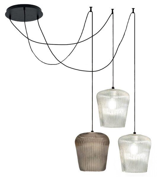 Sospensione gea luce numa bt3 mix e27 led vetro ambra trasparente lampadario lampada soffitto moderna - Gea Luce