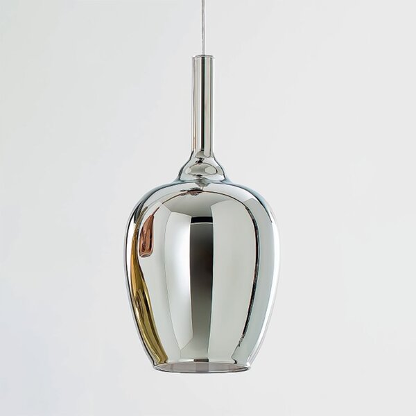 Sospensione vetro cromo gea luce ofelia s10 e27 led lampada soffitto - Gea Luce