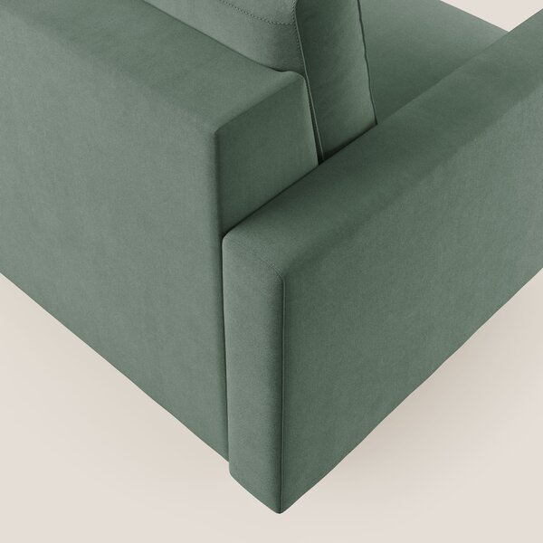 Megan poltrona letto in microfibra smacchiabile T11 verde