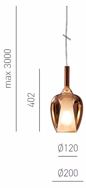Sospensione vetro rame gea luce ofelia s10 e27 led lampada soffitto - Gea Luce