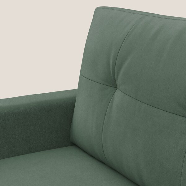 Megan poltrona letto in microfibra smacchiabile T11 verde