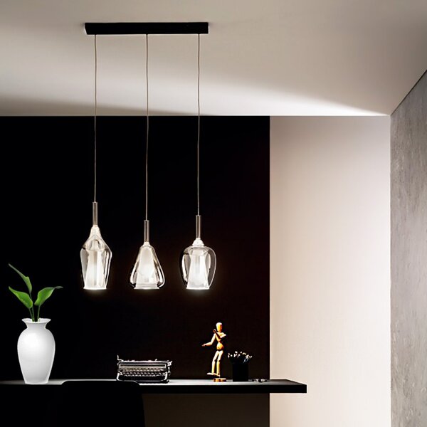 Lampadario vetro bianco trasparente gea luce ofelia s e27 led lampada soffitto - Gea Luce
