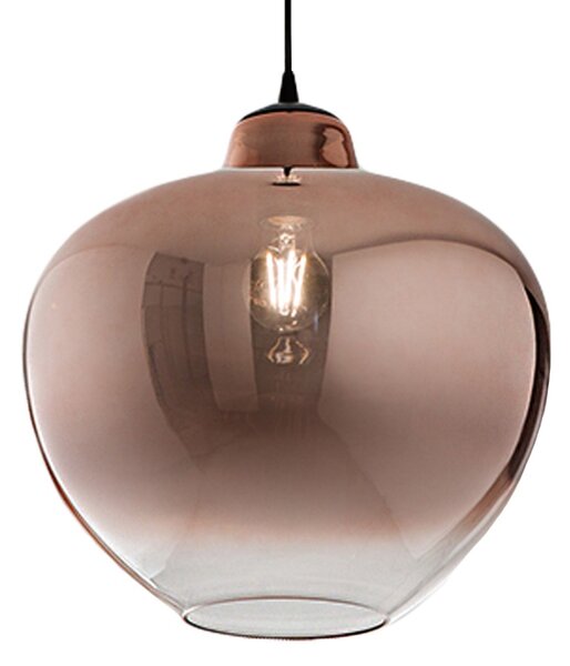 Lampadario rame perenz bowl 6666 rm e27 led sospensione lampada soffitto moderno vetro - Perenz
