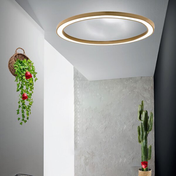 Plafoniera led gea luce flor pg oro 4200lm 3000°k lampada soffitto classica - Gea Luce