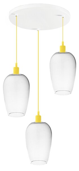 Sospensione vetro soffiato trasparente perenz trix s3 e27 led lampada soffitto moderna camerette giallo - Perenz