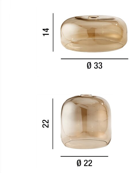 Sospensione vetro soffiato ambra perenz anima s5 e27 led ragnatela multiluce classica - Perenz