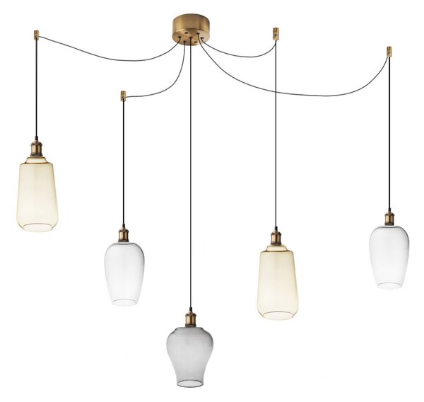 Sospensione vetro soffiato perenz trix s5 e27 led lampada soffitto ragnatela multiluce classica - Perenz