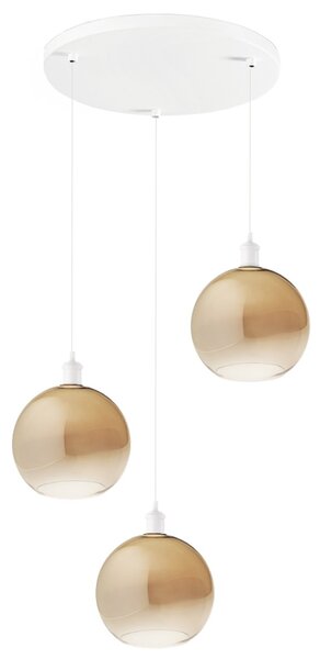 Sospensione vetro soffiato ambra perenz sphere s3 e27 led lampada soffitto moderna - Perenz