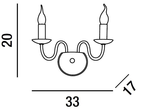 Applique moderno perenz ducale 6266 b e14 led lampada parete - Perenz