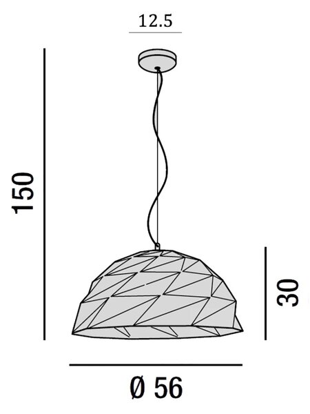 Lampadario moderno perenz tilt 6624 nor e27 led sospensione cupola metallo - Perenz