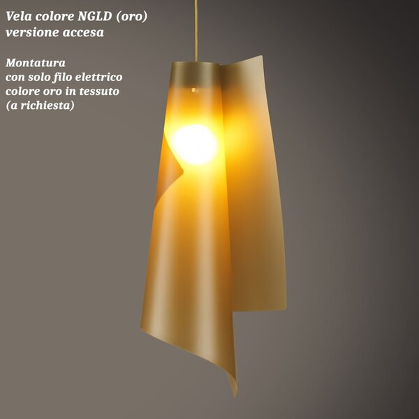Lampadario linea zero vela s50 oro e27 led polilux sospensione moderna - Linea Zero