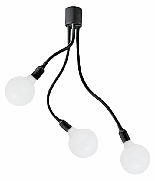 Plafoniera moderna perenz bulbo 6678 n led e27 lampada soffitto metallo gomma bracci orientabili - Perenz