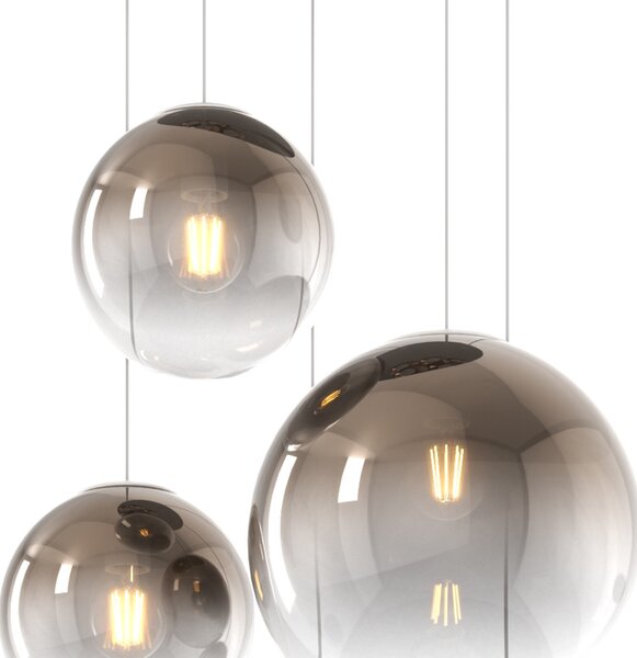 Lampadario moderno top light big eclipse 1194 cr s5 tmix br e27 led vetro lampada soffitto sfera globo - Top Light
