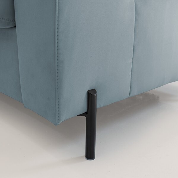 Ortensia divano letto materasso H18 cm con piedi alti in elegante micr
