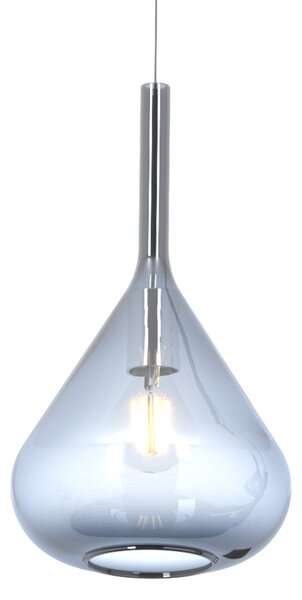 Lampadario moderno top light kona 1177 cr s3 r bl tr e27 led vetro blu lampada soffitto - Top Light