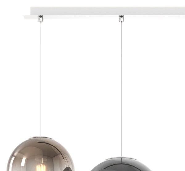 Lampadario moderno top light big eclipse 1194 cr s4 rmix br fu e27 led vetro lampada soffitto sfera globo - Top Light