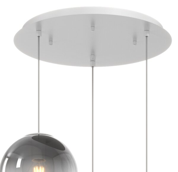 Lampadario moderno top light big eclipse 1194 bi s3 tp fu e27 led vetro lampada soffitto sfera globo - Top Light