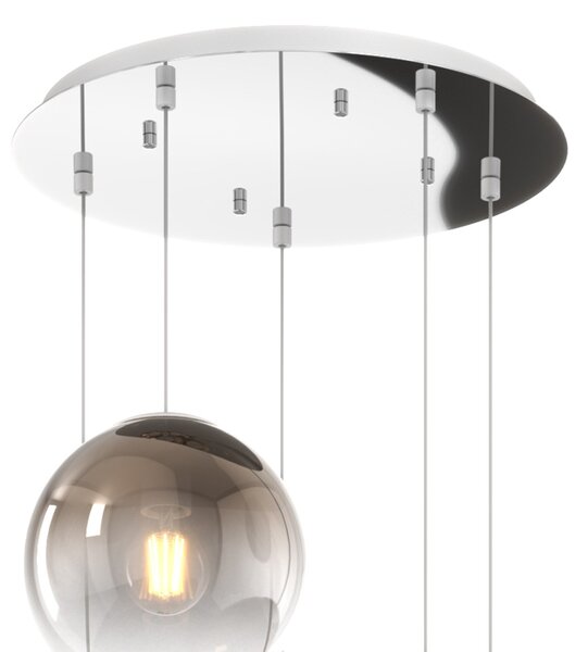 Lampadario moderno top light big eclipse 1194 cr s5 tmix br e27 led vetro lampada soffitto sfera globo - Top Light