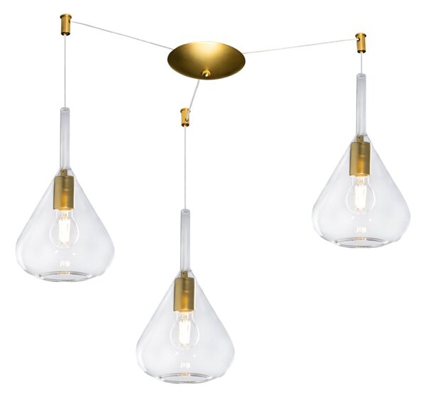 Lampadario classico top light kona 1177 os s3 s tr e27 led vetro trasparente lampada soffitto - Top Light