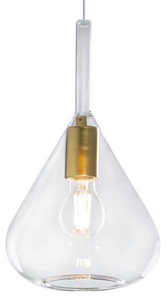 Lampadario classico top light kona 1177 os s3 s tr e27 led vetro trasparente lampada soffitto - Top Light