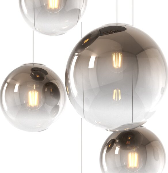 Lampadario moderno top light big eclipse 1194 cr s5 tmix br e27 led vetro lampada soffitto sfera globo - Top Light
